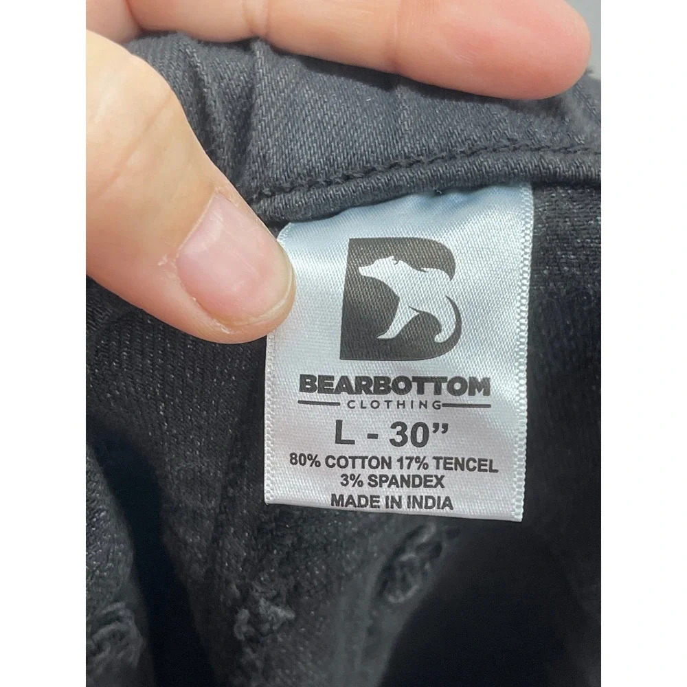 Bearbottom Clothing Mens Charcoal Black Stretch Chino Pants Size L 30 Inseam
